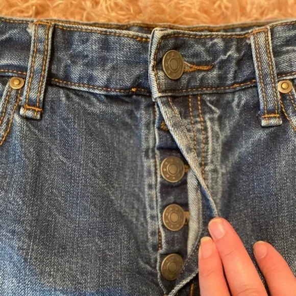 SOLD Free People Cut Off Shorts Jean Button Fly SZ 27 - Picture 5 of 7